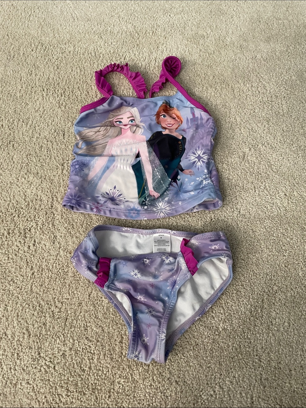 Disney Frozen II Purple and Pink Girls Tankini Top